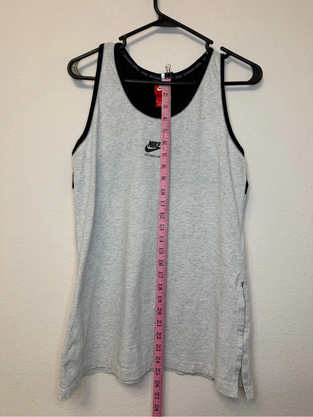 Nike Heather Gray and Black International Logo Tank